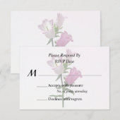 Pink Canterbury Bells RSVP Karte (Vorne/Hinten)
