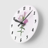 Pink Canterbury Bells Runde Wanduhr (Winkel)