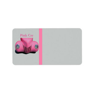 Pink Car Address Label Adressaufkleber