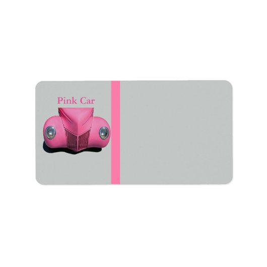 Pink Car Address Label Adressaufkleber (Vorne)