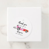 Pink Car Danke für das Racing by Birthday Gefallen Geschenkanhänger (Beispiel)