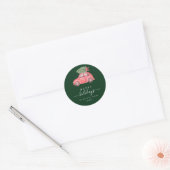 Pink Car Happy Holiday Script Round Sticker (Umschlag)