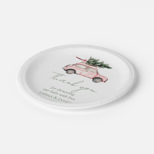 Pink Car Weihnachtskalender Weihnachtskalender Tel Pappteller (Schrägansicht)