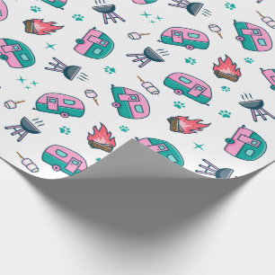 Pink Caravan Adventure Geschenkpapier