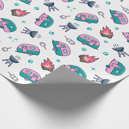 Pink Caravan Adventure Geschenkpapier (Ecke)