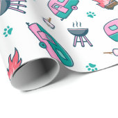 Pink Caravan Adventure Geschenkpapier (Rolleneckpunkt)