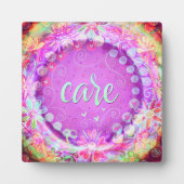 Pink Care Floral Inspirivity Easel Fotoplatte (Vorderseite)