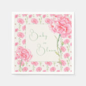 Pink Carnation Baby in Bloom Baby Shower Serviette (Vorderseite)