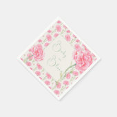 Pink Carnation Baby in Bloom Baby Shower Serviette (Ecke)