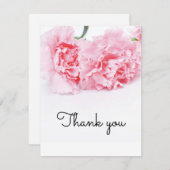 Pink Carnation Blume Danke Karte - elegant (Vorne/Hinten)