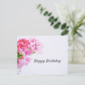 Pink Carnation Blume Happy Birthday Postcard Postkarte (Stehend Vorderseite)