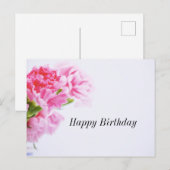 Pink Carnation Blume Happy Birthday Postcard Postkarte (Vorne/Hinten)