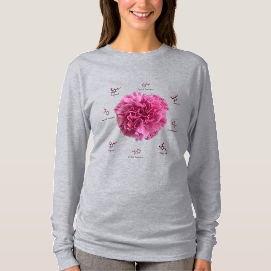 Pink Carnation Chemie Blume T-Shirt (Vorderseite)