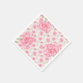 Pink Carnation Floral Polterabend Serviette (Ecke)