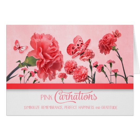 Pink Carnation Garden mit Schmetterlingen Leere (Vorderseite (Horizontal))