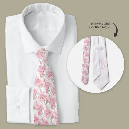 Pink Carnation Wedding Neck Tie Krawatte