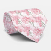 Pink Carnation Wedding Neck Tie Krawatte (Gerollt)