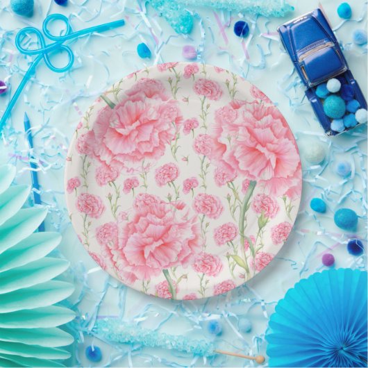 Pink Carnation Wedding Pappteller (Party)
