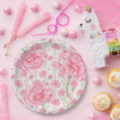 Pink Carnation Wedding Pappteller (Party)