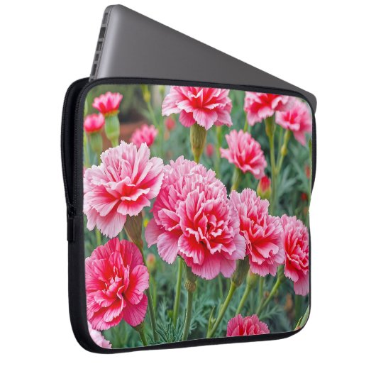 Pink Carnations Laptop Sleeve (Vorne Rechts)