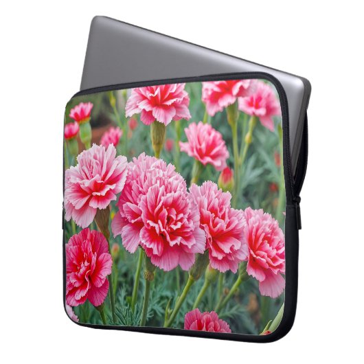 Pink Carnations Laptop Sleeve (Vorderseite Links)
