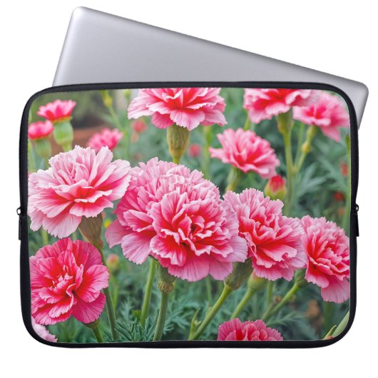 Pink Carnations Laptop Sleeve (Vorderseite)