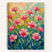 Pink Carnations Notebook Notizblock (Vorderseite)