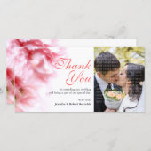 Pink Carnatios Custom Foto Danke Karte (Vorne/Hinten)