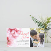 Pink Carnatios Custom Foto Danke Karte (Stehend Vorderseite)