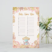 Pink Carousel Baby Name Race (Stehend Vorderseite)