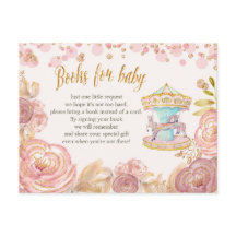 Pink Carousel Glitzer Bücher für Kinderkarte