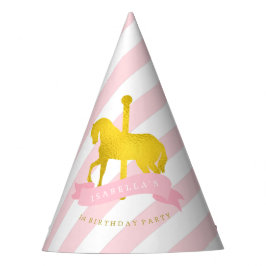 Pink Carousel Horse Girl's Birthday Partyhütchen