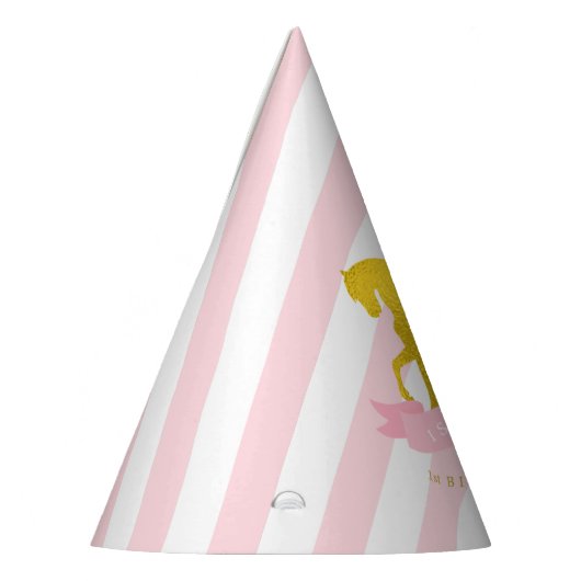 Pink Carousel Horse Girl's Birthday Partyhütchen (Links)