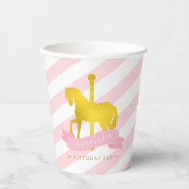 Pink Carousel Pferd Geburtstagsparty Papier Cup Pappbecher
