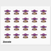 Pink Carousel Square Stickers (Blatt)