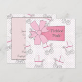 Pink Carriage Baby Girl Dusche Einladung (Vorne/Hinten)