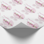 Pink Carriage Baby Girl Geschenkpapier (Ecke)
