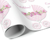Pink Carriage Baby Girl Geschenkpapier (Rolleneckpunkt)