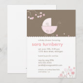 Pink Carriage Baby Shower Einladung (Vorne/Hinten)