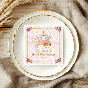Pink Carriage Princess Fairytale Baby Dusche Serviette