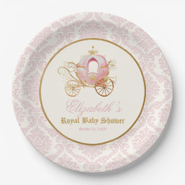 Pink Carriage Princess Fairytale Baby Shower  Pappteller