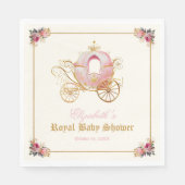 Pink Carriage Princess Fairytale Baby Shower Serviette (Vorderseite)