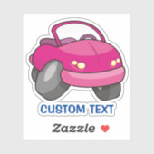 Pink Cartoon Car Aufkleber (Blatt)