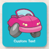 Pink Cartoon Car Beverage Coaster Getränkeuntersetzer (Vorderseite)