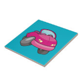 Pink Cartoon Car Fliese (Seite)