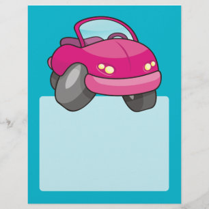 Pink Cartoon Car Flyer