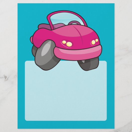 Pink Cartoon Car Flyer (Hinten)