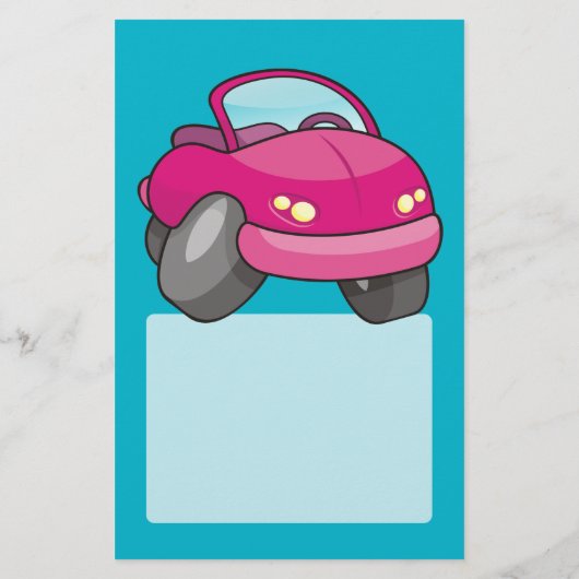 Pink Cartoon Car Flyer (Hinten)