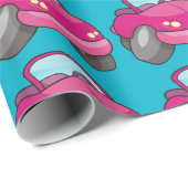 Pink Cartoon Car Geschenkpapier (Rolleneckpunkt)
