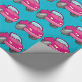 Pink Cartoon Car Geschenkpapier (Ecke)